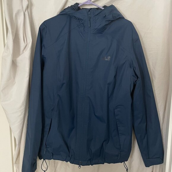 Women's Jack Wolfskin XXL Blue Rain Jacket - Picture 1 of 7
